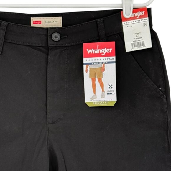 Wrangler Men's Five Star Premium Stretch Regular Fit Black Shorts Size 32x7 NWT - Picture 3 of 11
